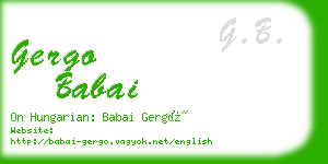 gergo babai business card